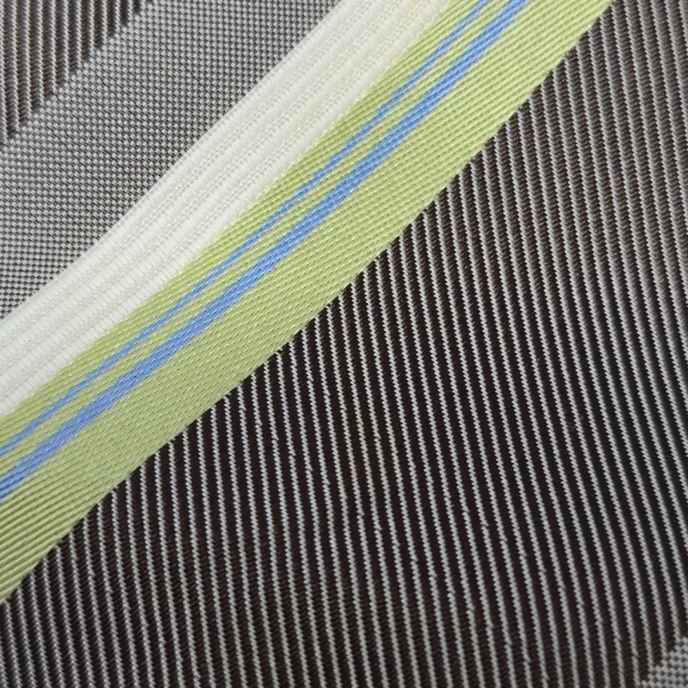 BOSS Hugo Boss Brown/Green Striped 100% Silk Tie - Picture 3 of 6